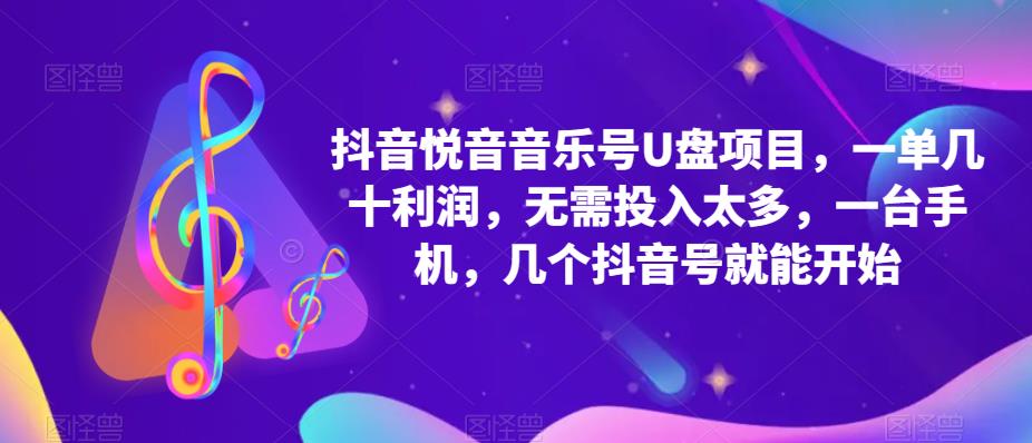 （5393期）抖音音乐号U盘项目 一单几十利润 无需投入太多 一台手机 几个抖音号就开始 - 副业心选-副业心选