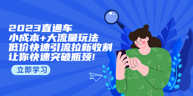 （5471期）2023直通小成本+大流量玩法，低价快速引流拉新收割，让你快速突破瓶颈!-副业心选