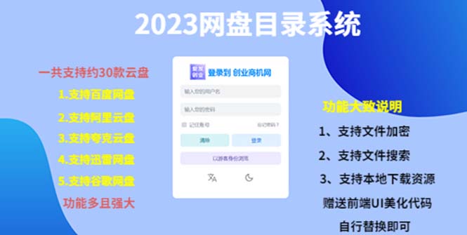 （5470期）（项目课程）2023网盘目录运营系统，一键安装教学，一共支持约30款云盘-副业心选