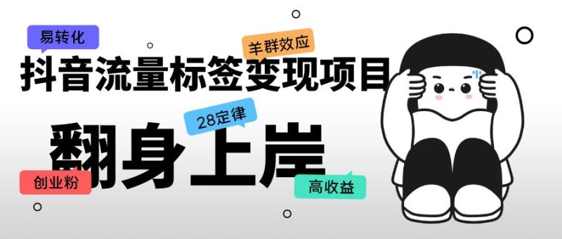 （5514期）抖音流量标签变现项目，抖音创业粉轻松转化，单价高收益简单-副业心选