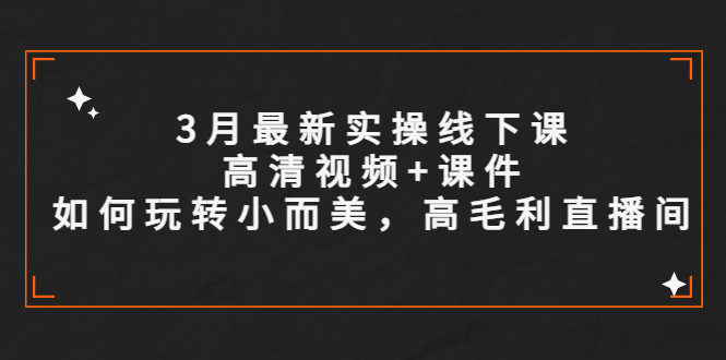 （5597期）3月最新实操线下课高清视频+课件，如何玩转小而美，高毛利直播间-副业心选