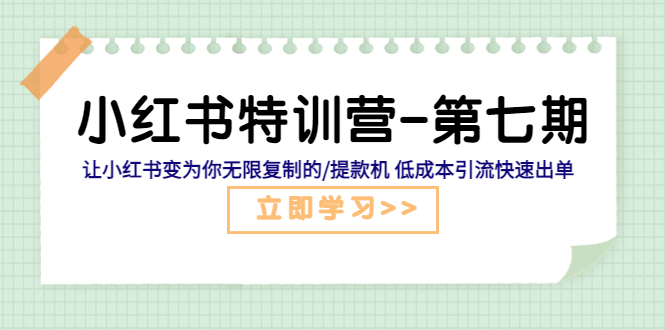 （5608期）小红书特训营-第七期 让小红书变为你无限复制的/提款机 低成本引流快速出单 - 副业心选-副业心选