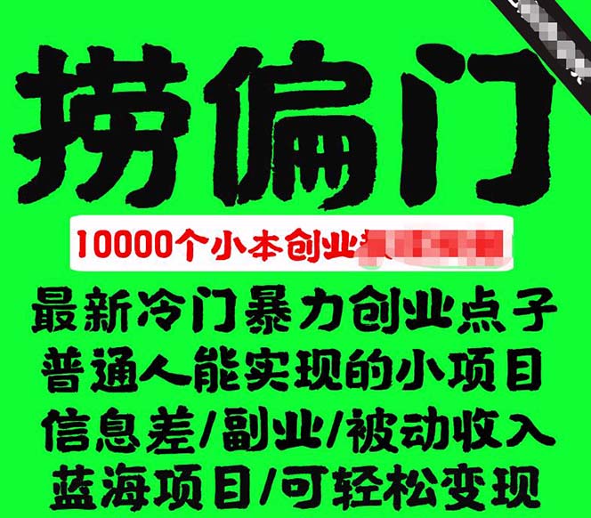图片[2]-（5750期）千款捞偏门小本创业小项目，总有一款适合你【无水印】 - 副业心选-副业心选