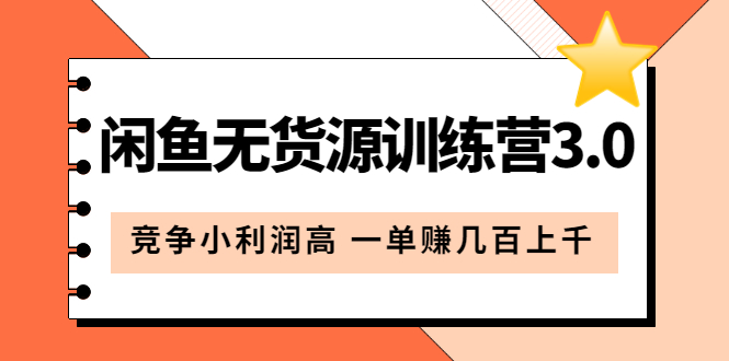（5828期）闲鱼无货源训练营3.0：竞争小利润高 一单赚几百上千（教程+手册）第3次更新-副业心选