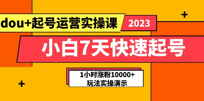 （5878期）小白7天快速起号：dou+起号运营实操课，实战1小时涨粉10000+玩法演示 - 副业心选-副业心选