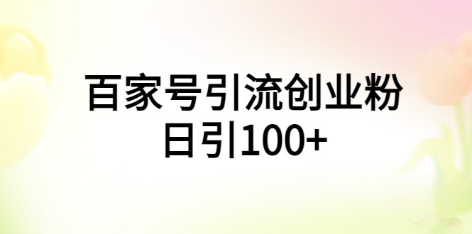 （5994期）百家号引流创业粉日引100+有手机电脑就可以操作！ - 副业心选-副业心选