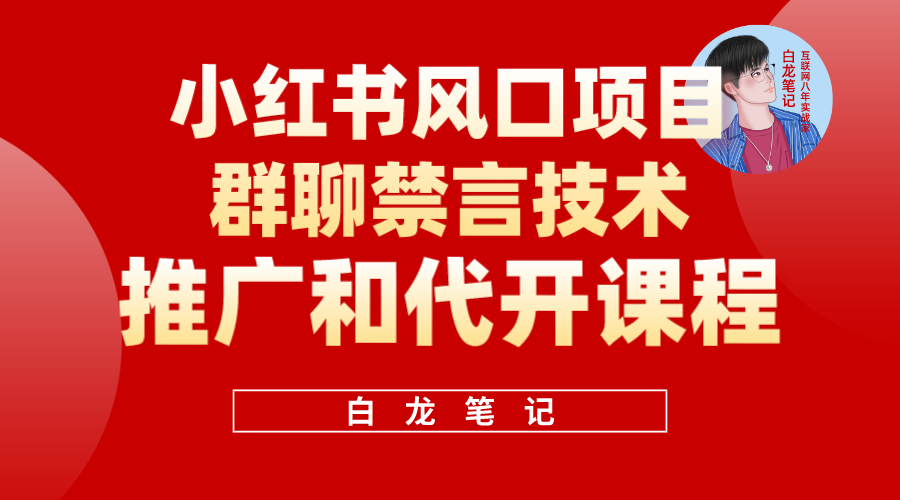 （5973期）小红书风口项目日入300+，小红书群聊禁言技术代开项目，适合新手操作 - 副业心选-副业心选