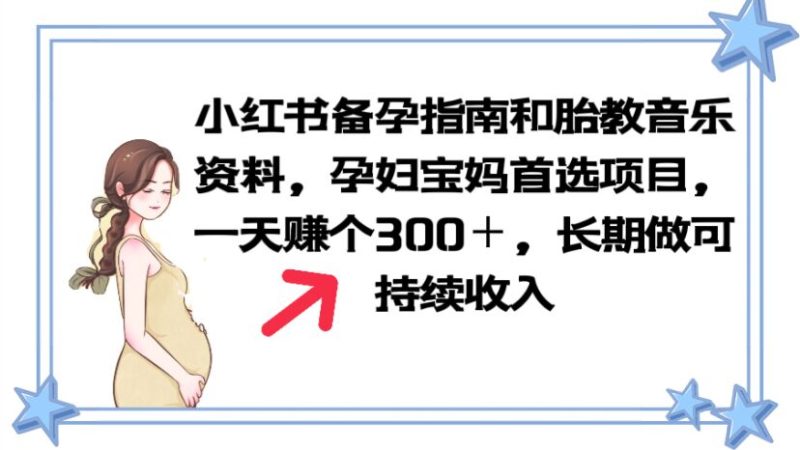 （6114期）小红书备孕指南和胎教音乐资料 孕妇宝妈首选项目 一天赚个300＋长期可做-副业心选