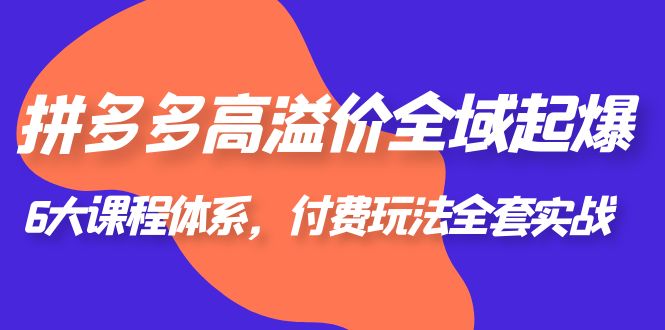 （6297期）拼多多-高溢价 全域 起爆，6大课程体系，付费玩法全套实战！ - 副业心选-副业心选