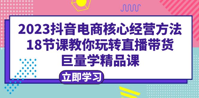 （6309期）2023抖音电商核心经营方法：18节课教你玩转直播带货，巨量学精品课 - 副业心选-副业心选