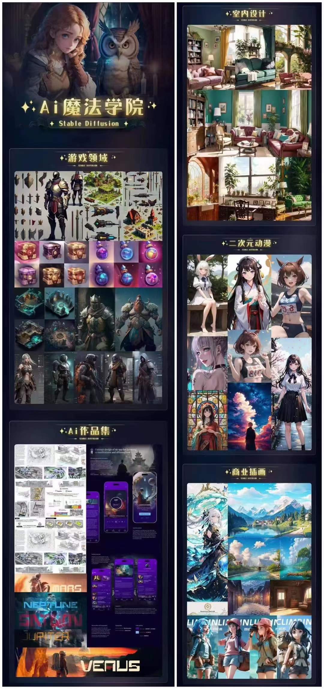 图片[2]-（6339期）Ai魔法绘画 Stable Diffusion专业课 高效辅助Ui/运营作品集 0到精通系统课 - 副业心选-副业心选