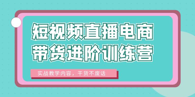 （6401期）短视频直播电商带货进阶训练营：实战教学内容，干货不废话！ - 副业心选-副业心选