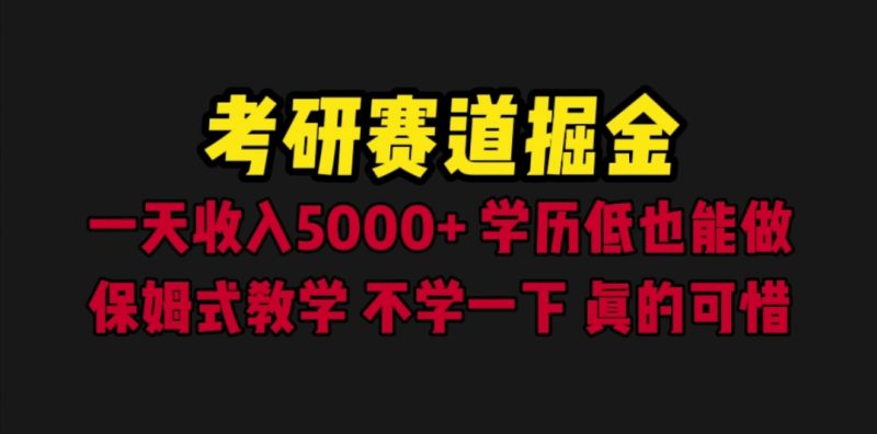 （6498期）考研赛道掘金，一天5000+学历低也能做，保姆式教学，不学一下，真的可惜-副业心选