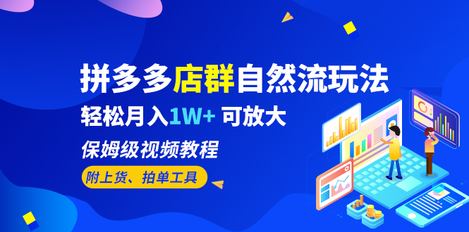 （6545期）拼多多店群自然流玩法，轻松月入1W+ 保姆级视频教程（附上货、拍单工具） - 副业心选-副业心选