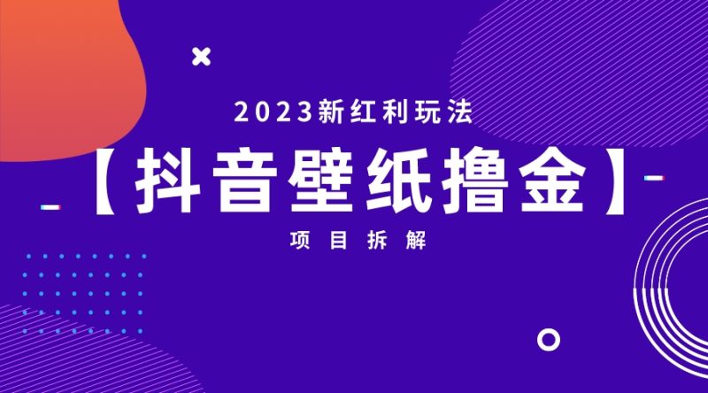 （6579期）2023新红利玩法：抖音壁纸撸金项目-副业心选