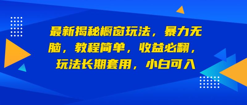 （6649期）最新揭秘橱窗玩法，暴力无脑，收益必翻，玩法长期套用，小白可入-副业心选