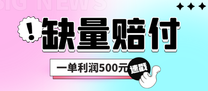 （6625期）最新多平台缺量赔付玩法，简单操作一单利润500元-副业心选