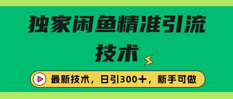 （6635期）独家闲鱼引流技术，日引300＋实战玩法-副业心选