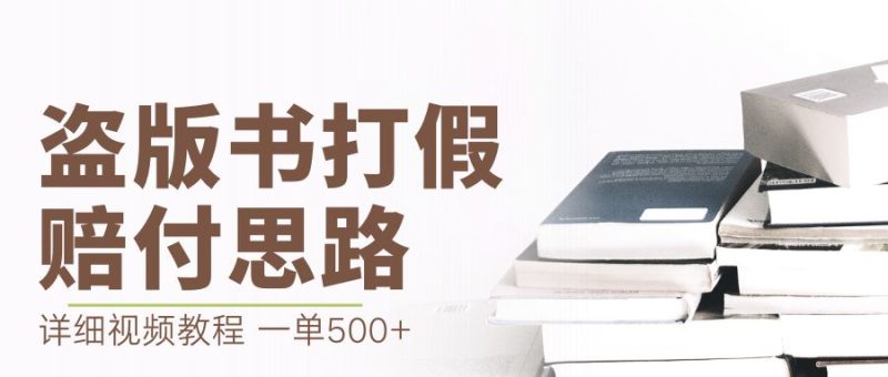 （6689期）最新盗版书赔付打假项目，一单利润500+【详细玩法视频教程】-副业心选