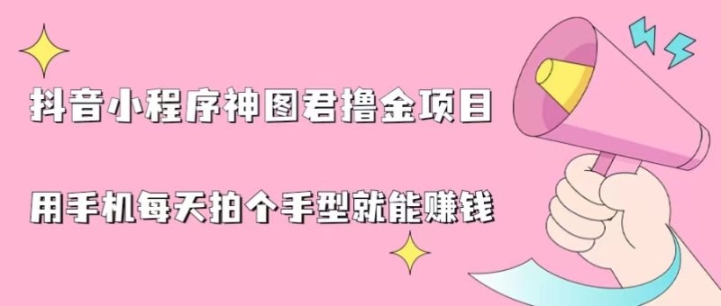 （6733期）抖音小程序神图君撸金项目，用手机每天拍个手型挂载一下小程序就能赚钱-副业心选