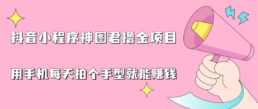 （6733期）抖音小程序神图君撸金项目，用手机每天拍个手型挂载一下小程序就能赚钱 - 副业心选-副业心选