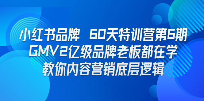 （6798期）小红书品牌 60天特训营第6期 GMV2亿级品牌老板都在学 教你内容营销底层逻辑 - 副业心选-副业心选