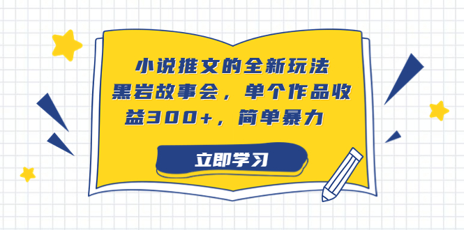 （6849期）小说推文的全新玩法，黑岩故事会，单个作品收益300+，简单暴力 - 副业心选-副业心选