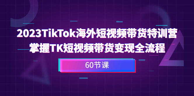 （6890期）2023-TikTok海外短视频带货特训营，掌握TK短视频带货变现全流程（60节课）-副业心选
