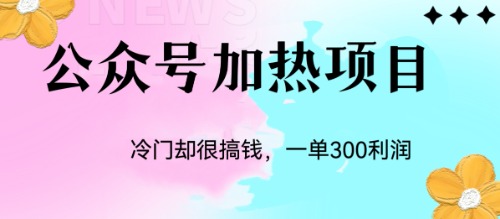 （6916期）冷门公众号加热项目，一单利润300+ - 副业心选-副业心选