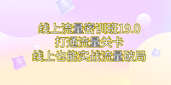 （6955期）线上流量密训班19.0，打通流量关卡，线上也能实战流量破局 - 副业心选-副业心选