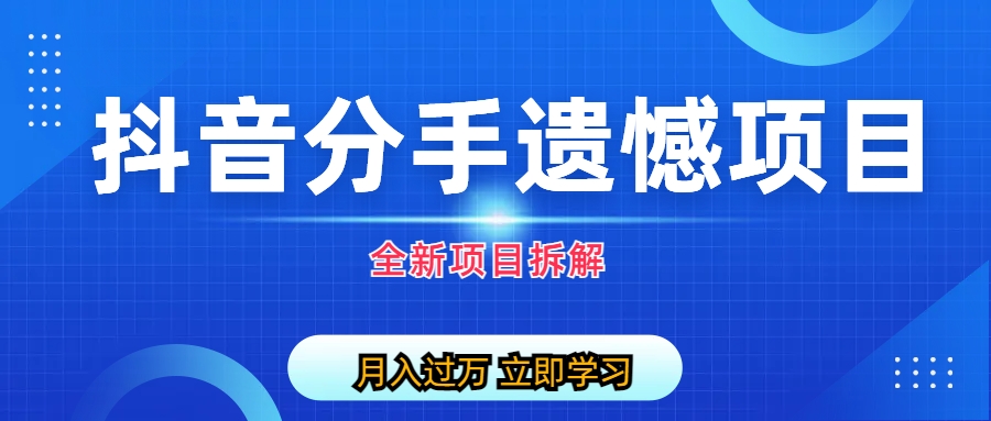 （6633期）自媒体抖音分手遗憾项目私域项目拆解 - 副业心选-副业心选