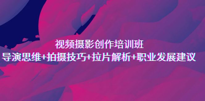 （7018期）视频摄影创作培训班，导演思维+拍摄技巧+拉片解析+职业发展建议 - 副业心选-副业心选