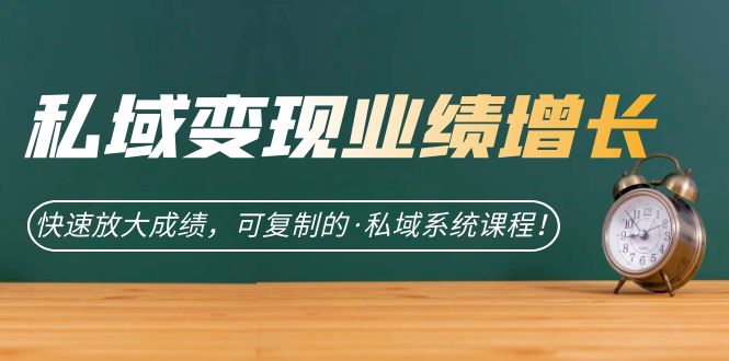 （7172期）私域·变现业绩增长：快速放大成绩，可复制的·私域系统课程！-副业心选