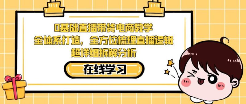 （7253期）0基础直播带货电商教学：全体系打造，全方位梳理直播逻辑，超详细拆解分析-副业心选