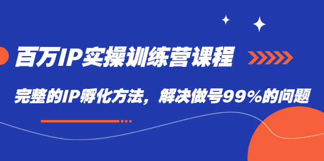 （7354期）百万IP实战训练营课程，完整的IP孵化方法，解决做号99%的问题 - 副业心选-副业心选