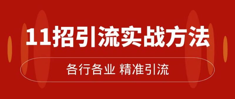 （7386期）精准引流术：11招引流实战方法，让你私域流量加到爆（11节课完整版）-副业心选