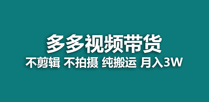 （7512期）【蓝海项目】多多视频带货，纯搬运一个月搞了5w佣金，小白也能操作【揭秘】 - 副业心选-副业心选