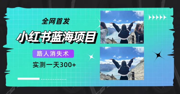 （7537期）全网首发，小红书蓝海项目，路人消失术，实测一天300+（教程+工具） - 副业心选-副业心选