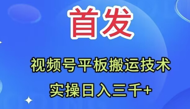 （7843期）全网首发：视频号平板搬运技术，实操日入三千＋ - 副业心选-副业心选