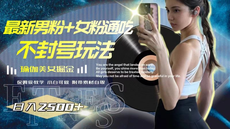 (7895期)最新男粉+女粉通吃不封号玩法瑜伽美女掘金,日入2500+-副业心选