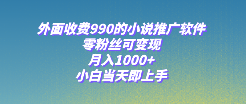 （8016期）小说推广软件，零粉丝可变现，月入1000+，小白当天即上手【附189G素材】-副业心选