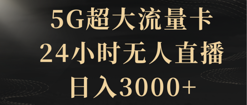 （8304期）5G超大流量卡，24小时无人直播，日入3000+-副业心选