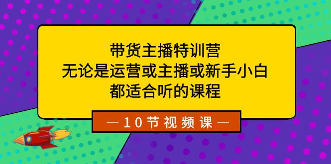 （8464期）带货主播特训营：无论是运营或主播或新手小白，都适合听的课程 - 副业心选-副业心选