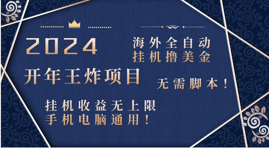 （8494期）2024海外全自动挂机撸美金项目！手机电脑均可，无需脚本，收益无上限！ - 副业心选-副业心选