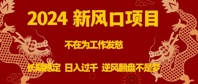 （8587期）2024新风口项目，不在为工作发愁，长期稳定，日入过千 逆风翻盘不是梦-副业心选