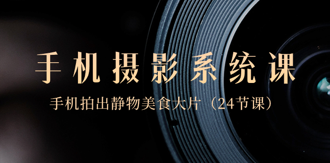 （8671期）0基础-手机摄影系统课，手机拍出静物美食大片（24节课） - 副业心选-副业心选