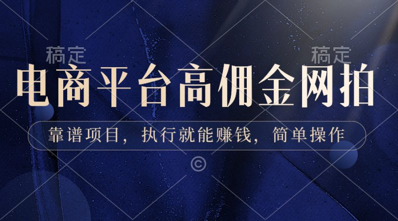 （8728期）电商平台高佣金网拍，靠谱项目，执行就能赚钱，简单操作-副业心选