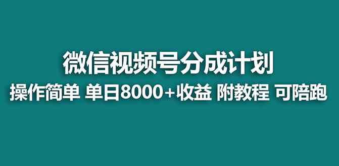 （8929期）【蓝海项目】视频号分成计划最新玩法，单天收益8000+，附玩法教程，24年… - 副业心选-副业心选