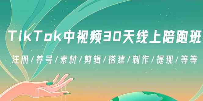 （8963期）TikTok中视频-30天线上陪跑班：注册/养号/素材/剪辑/搭建/制作/提现/等等-副业心选