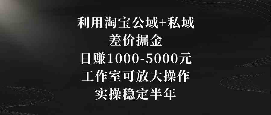 （8952期）利用淘宝公域+私域差价掘金，日赚1000-5000元，工作室可放大操作，实操… - 副业心选-副业心选